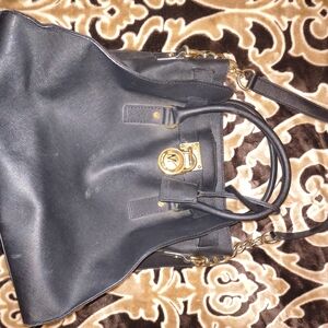Michael Kors Black Tote with Gold Accents